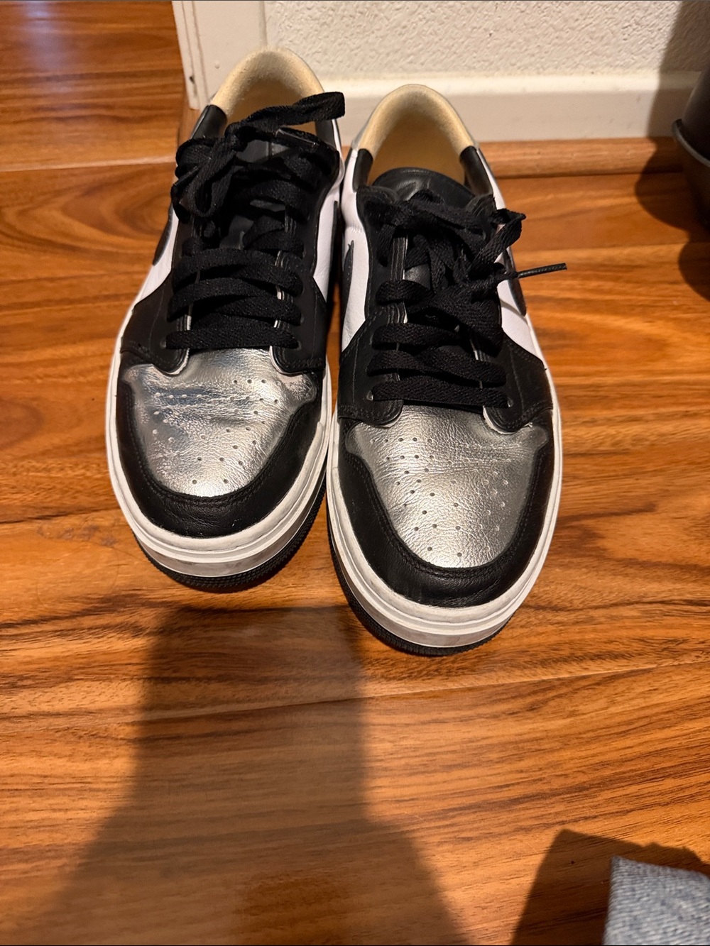 Woman Jordan Black and Silver Low-Top Sneaker